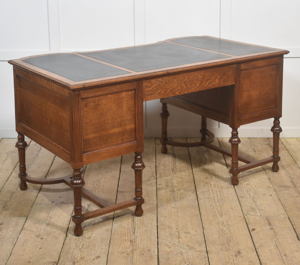 Oak Pedestal Writing Desk View X