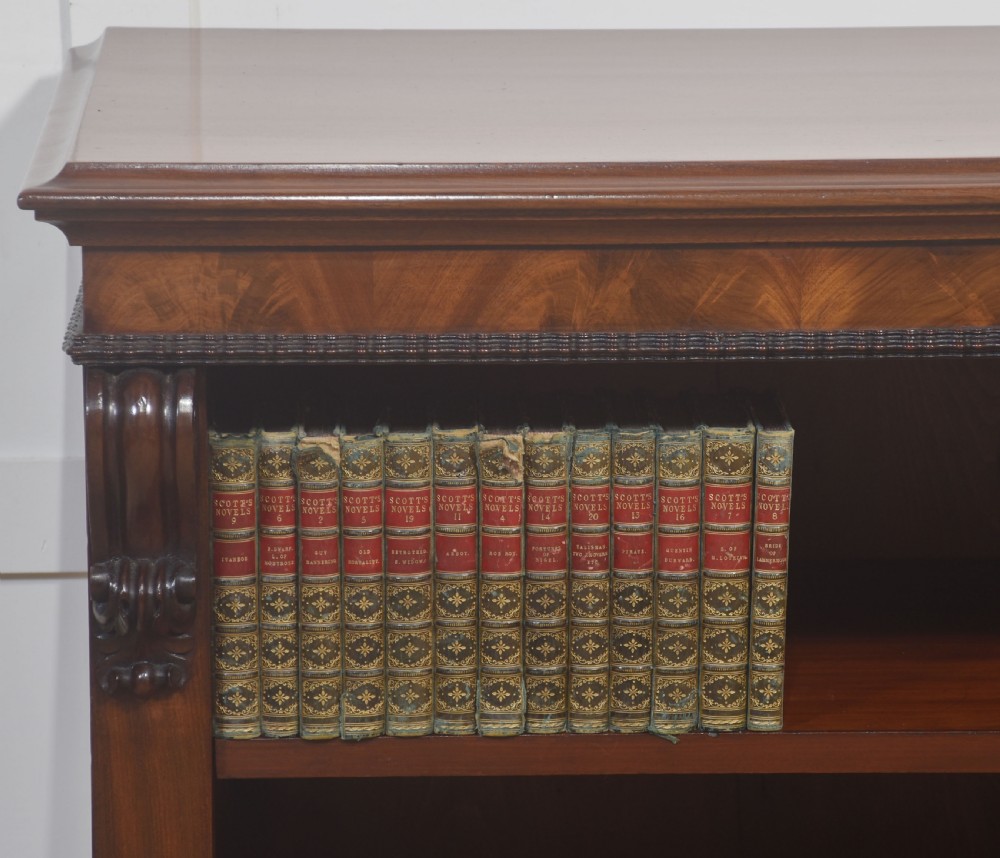 Carved mahogany open bookcase View IV