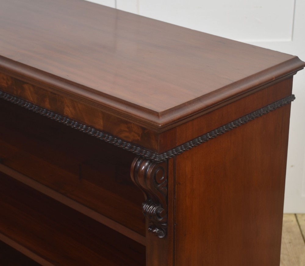 Carved mahogany open bookcase View XIII