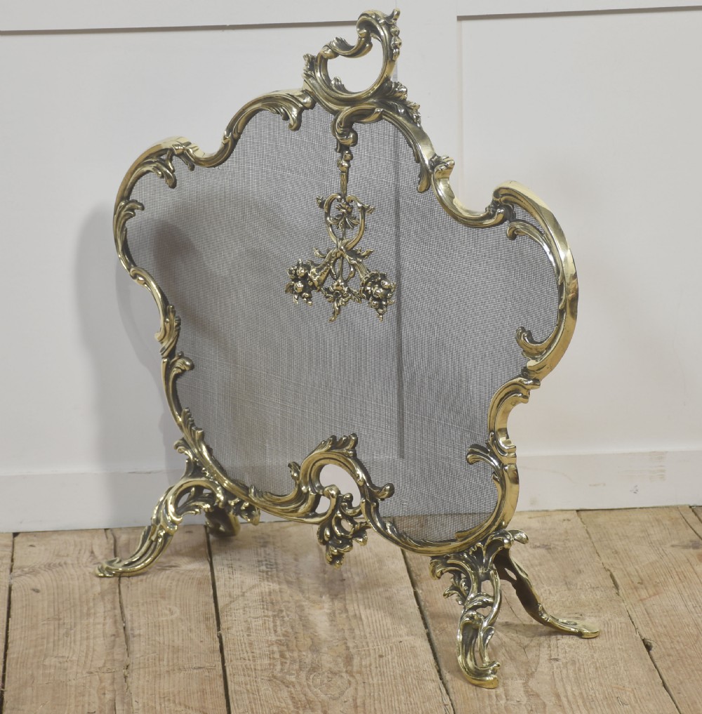 Ornate Brass Fire Screen View V