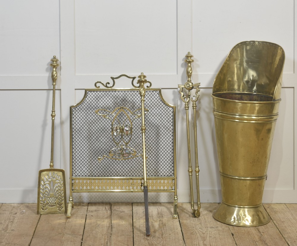 Decorative Brass Fireplace Screen View II