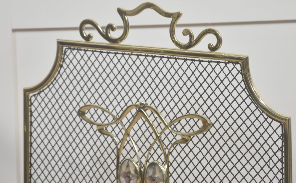 Decorative Brass Fireplace Screen View VII