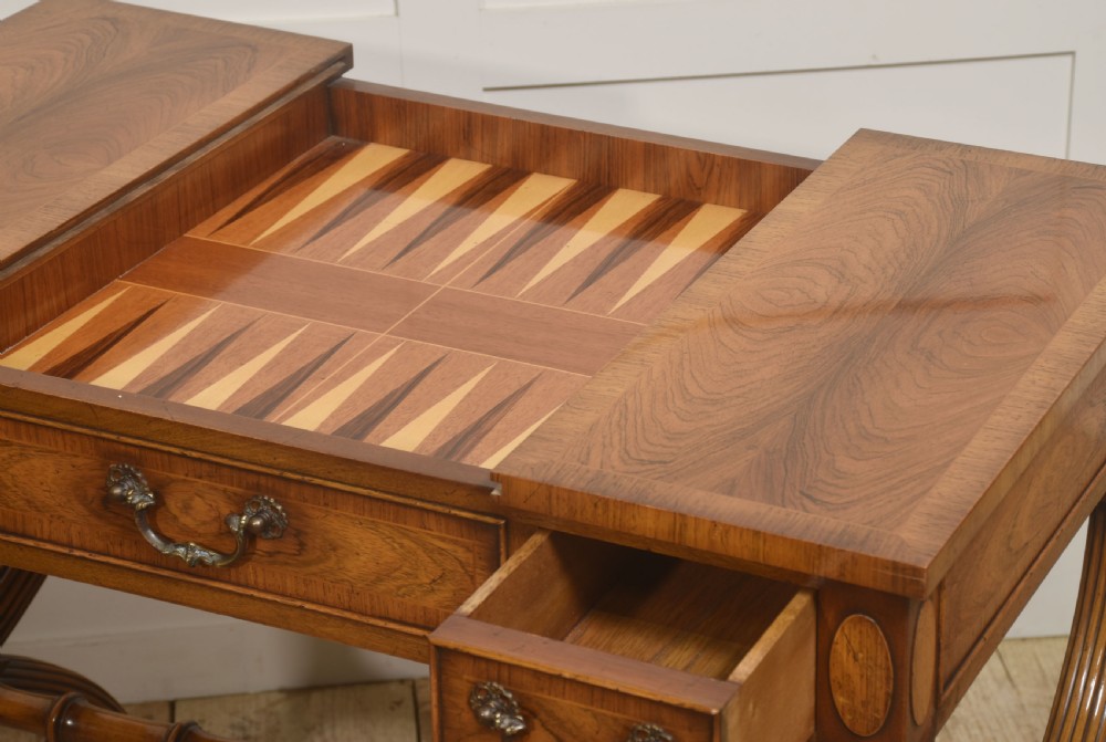 Regency-Style Rosewood Inlaid Games Table View IX