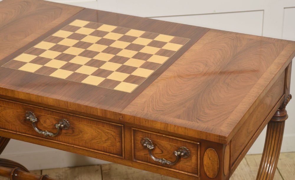 Regency-Style Rosewood Inlaid Games Table View X