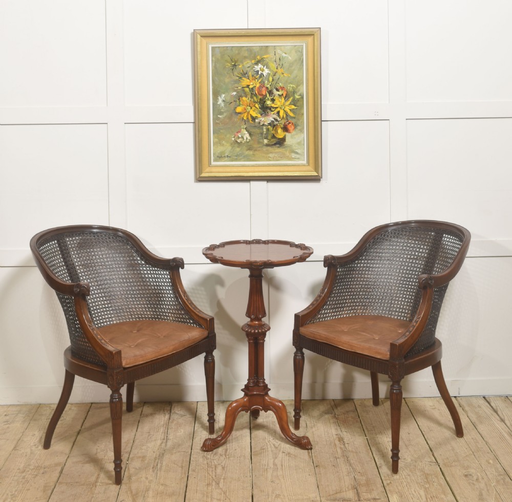 Pair of Regency-Style Mahogany Cane-Back Armchairs View VII