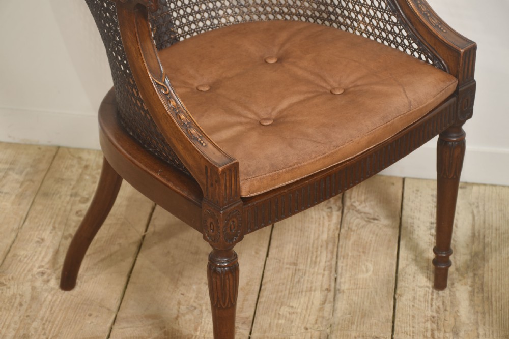Pair of Regency-Style Mahogany Cane-Back Armchairs View XII