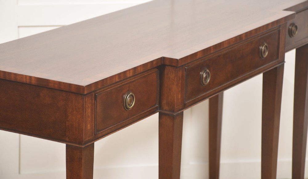 Mahogany Breakfront Three-Drawer Side Table View IV