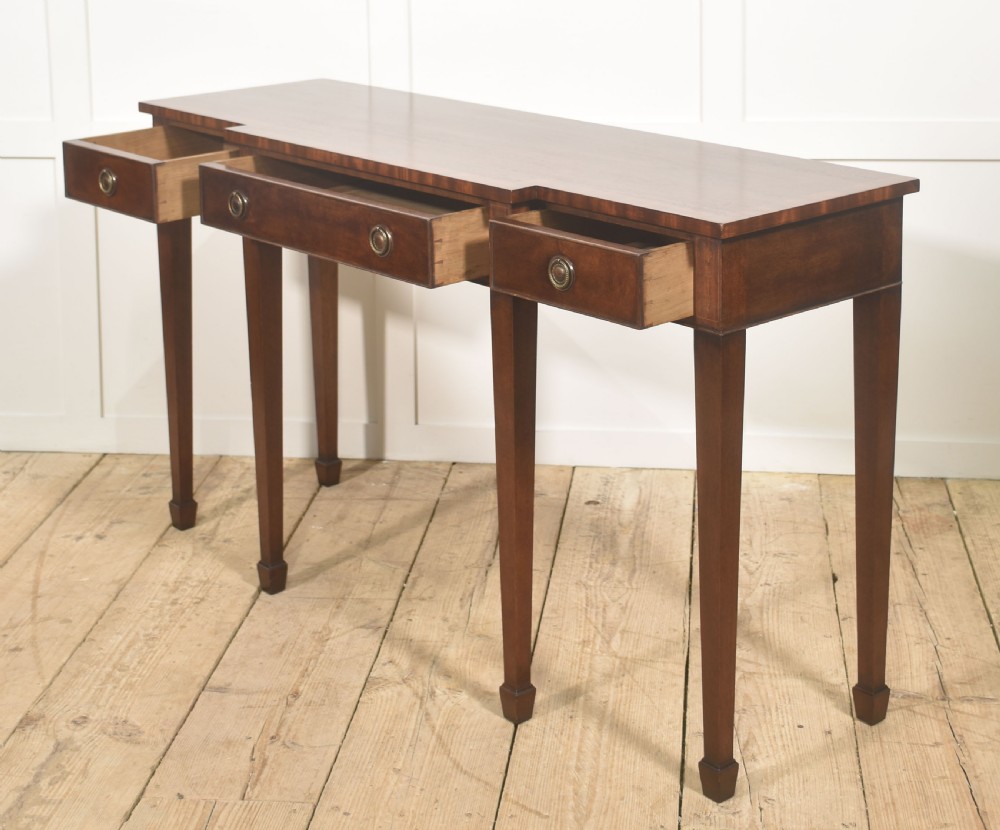 Mahogany Breakfront Three-Drawer Side Table View IX