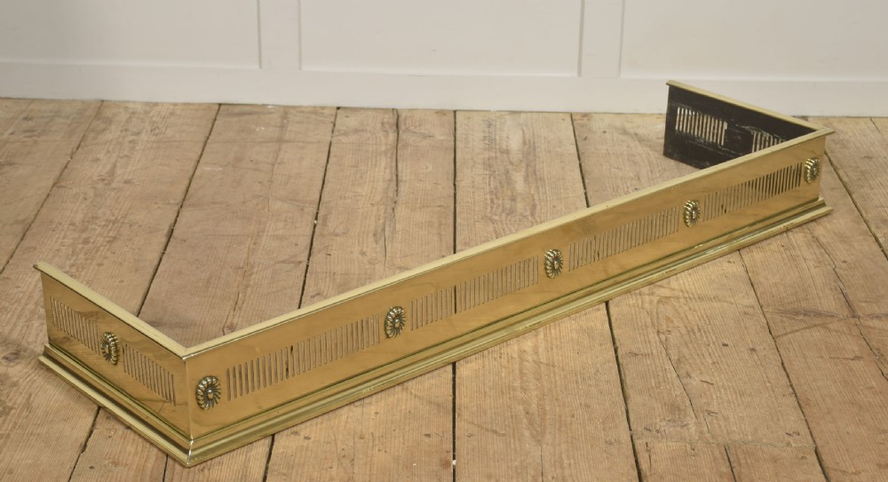 Rosette Mounted Polished Brass Fire Fender