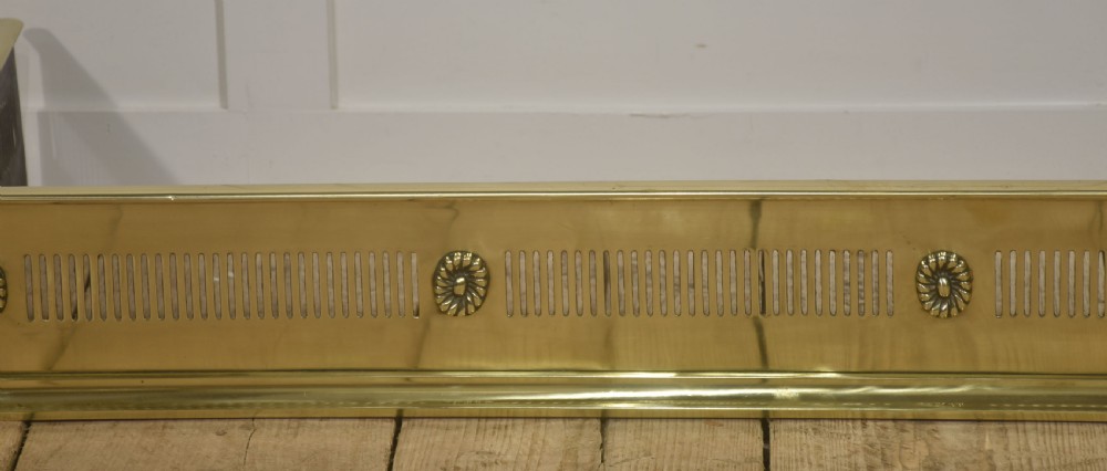 Rosette Mounted Polished Brass Fire Fender View III