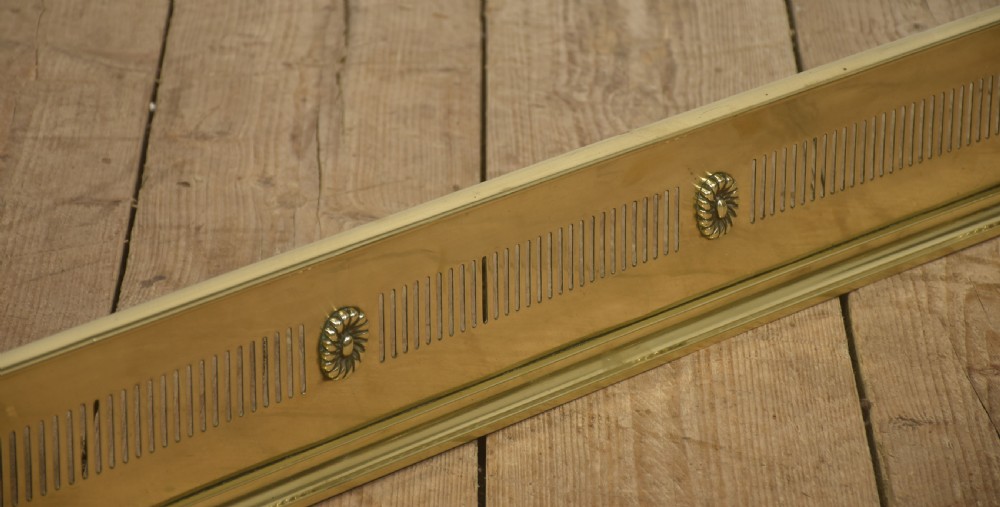 Rosette Mounted Polished Brass Fire Fender View IV