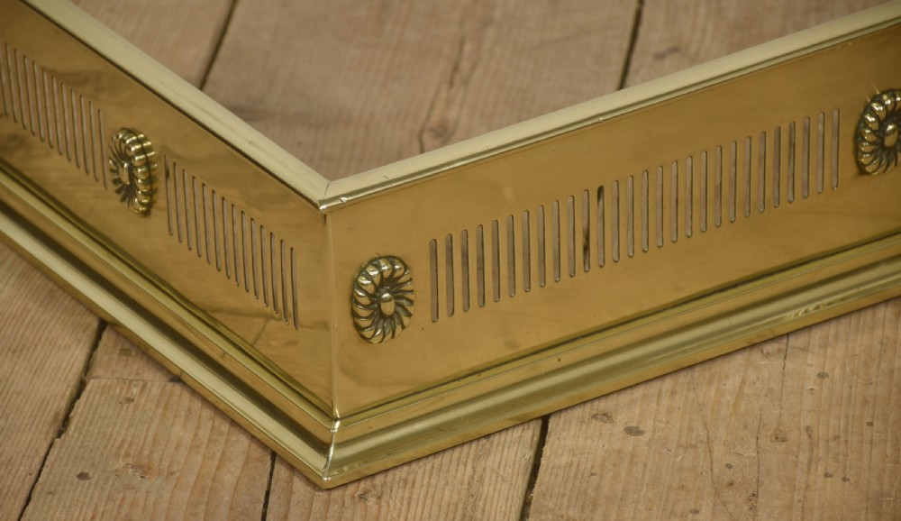 Rosette Mounted Polished Brass Fire Fender View V