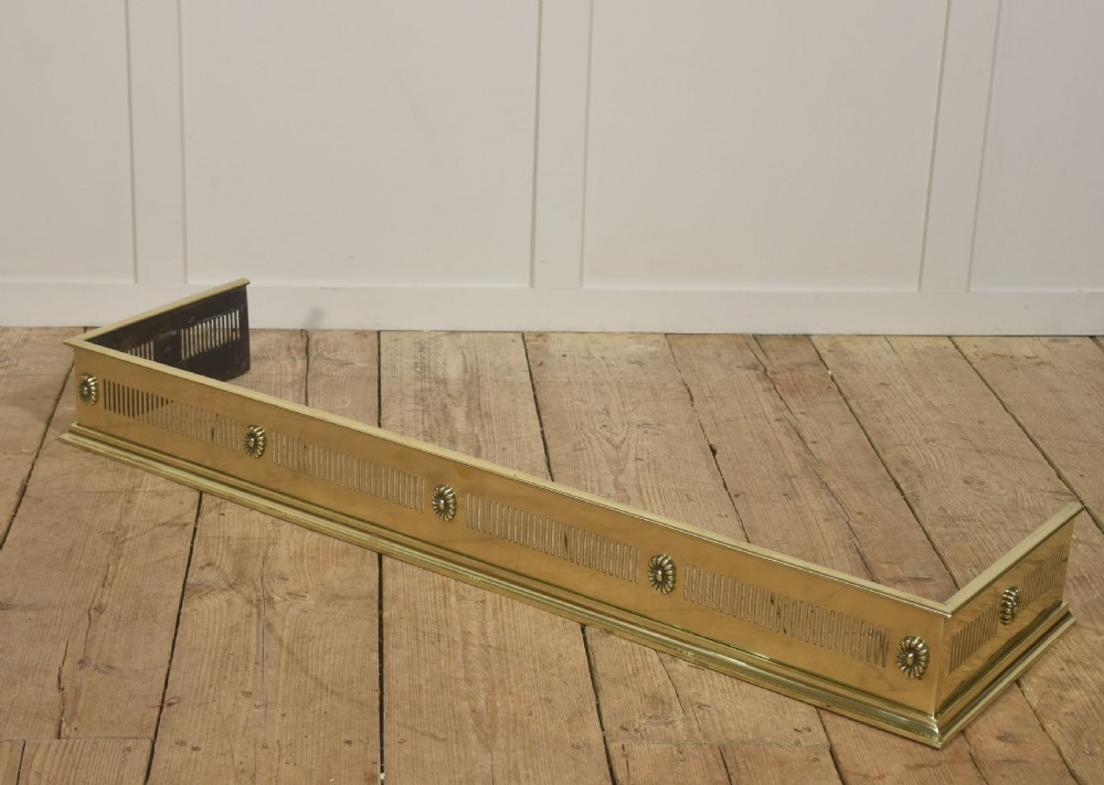Rosette Mounted Polished Brass Fire Fender View VII