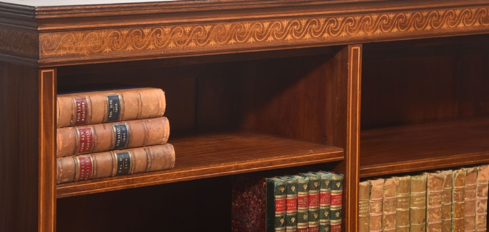 Late 19th Century Inlaid Mahogany Open Bookcase View IV