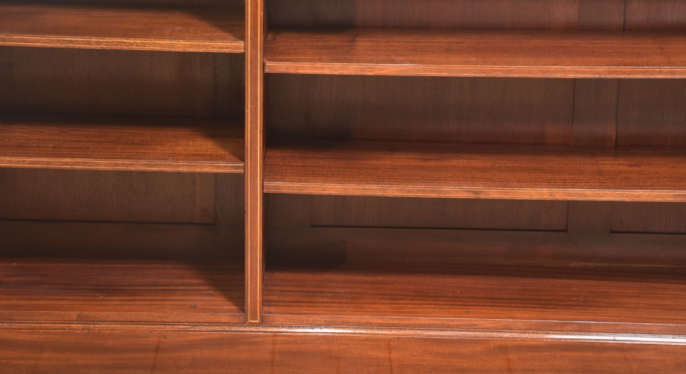 Late 19th Century Inlaid Mahogany Open Bookcase View VI