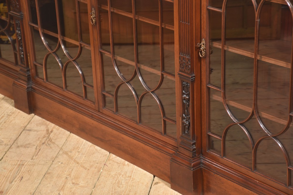 Georgian Style Mahogany Breakfront Glazed Bookcase View XX