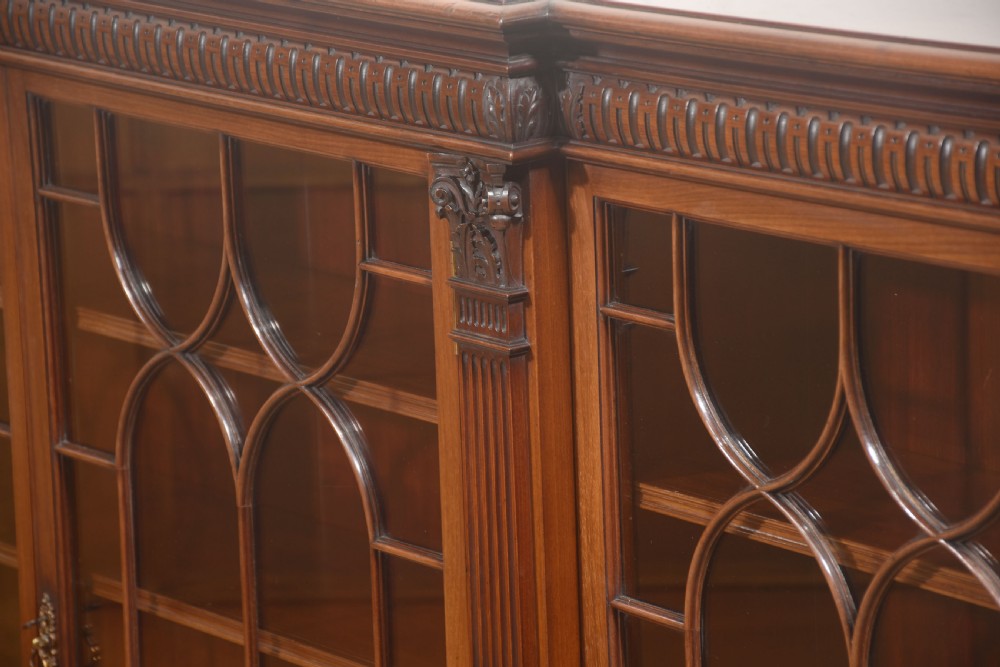 Georgian Style Mahogany Breakfront Glazed Bookcase View XXI