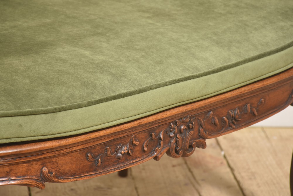  Louis XV–Style Carved Walnut Caned Settee View VIII