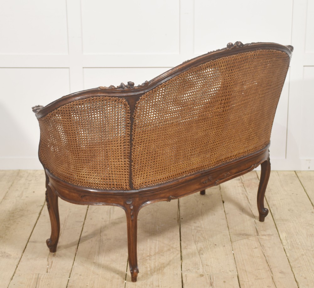  Louis XV–Style Carved Walnut Caned Settee View XIII
