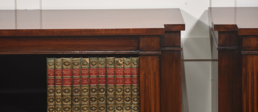 Pair of Low Mahogany Open Bookcases View V