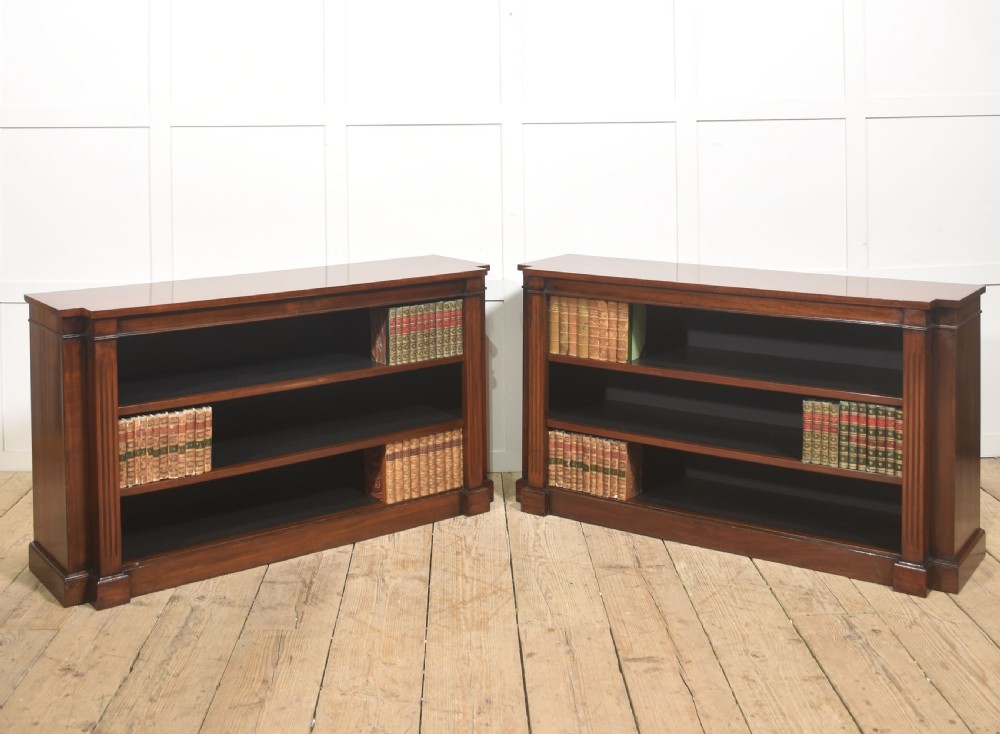Pair of Low Mahogany Open Bookcases View VI