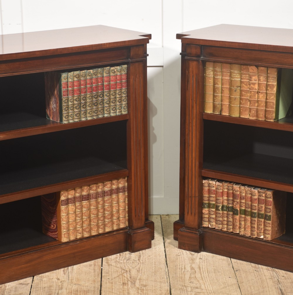 Pair of Low Mahogany Open Bookcases View VII