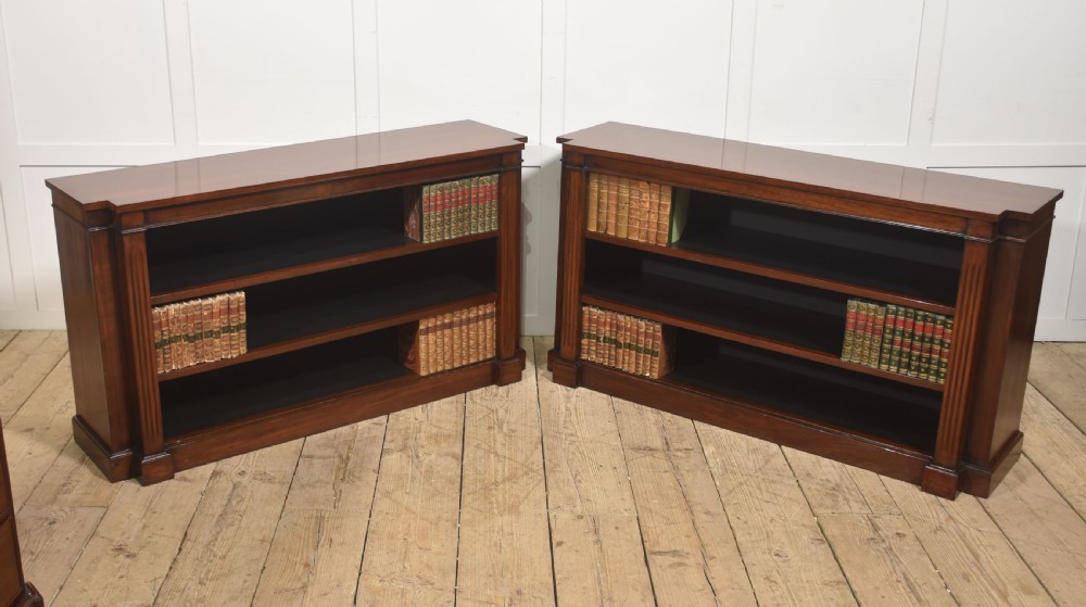 Pair of Low Mahogany Open Bookcases View VIII