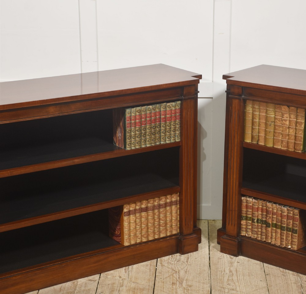 Pair of Low Mahogany Open Bookcases View IX