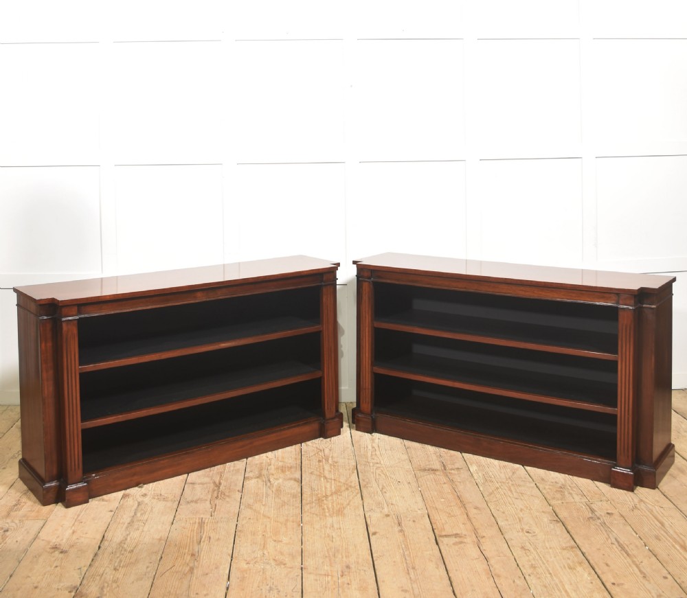 Pair of Low Mahogany Open Bookcases View XII