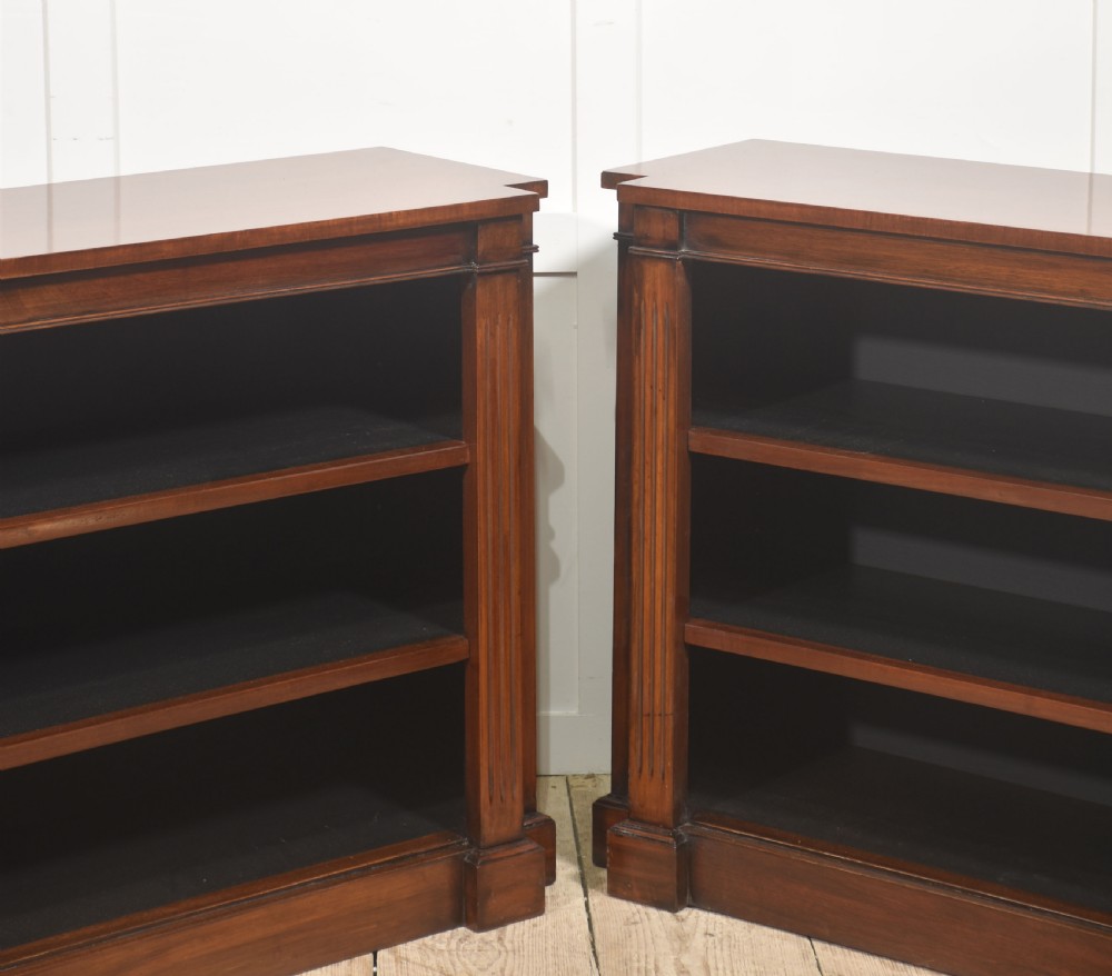 Pair of Low Mahogany Open Bookcases View XIII