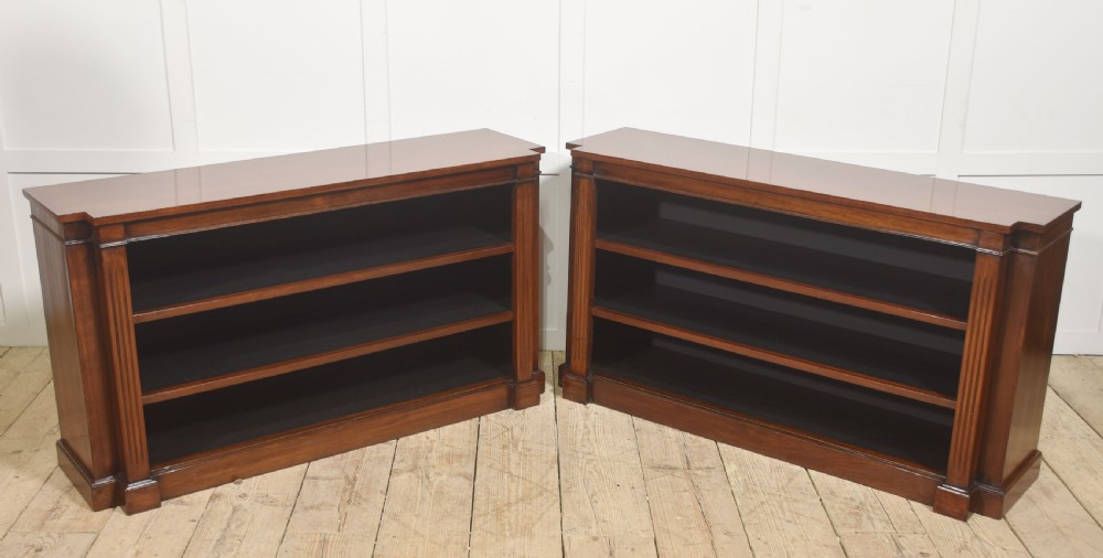 Pair of Low Mahogany Open Bookcases View XIV