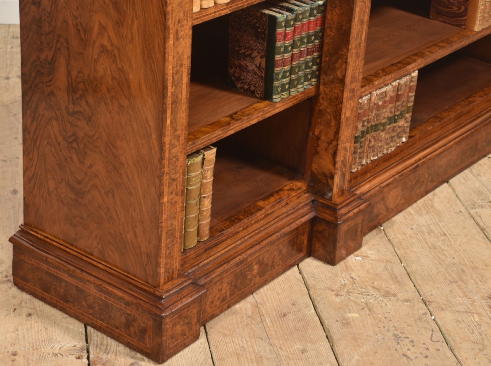 Exceptional Burr Walnut Breakfront Bookcase View VI