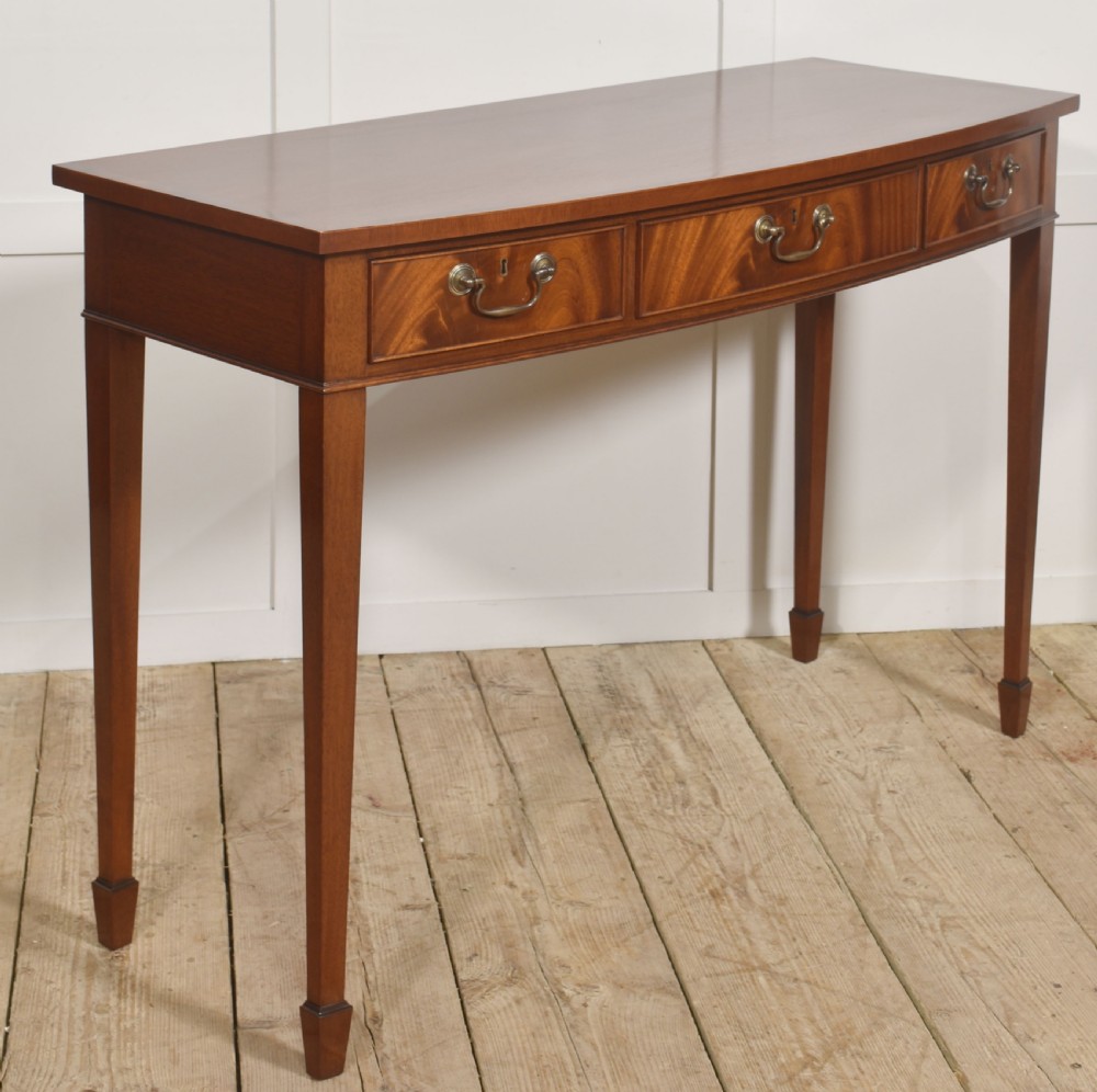 Georgian Style Mahogany Three-Drawer Console Table View IV