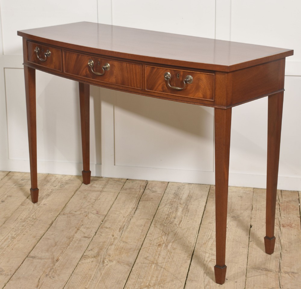 Georgian Style Mahogany Three-Drawer Console Table View VIII