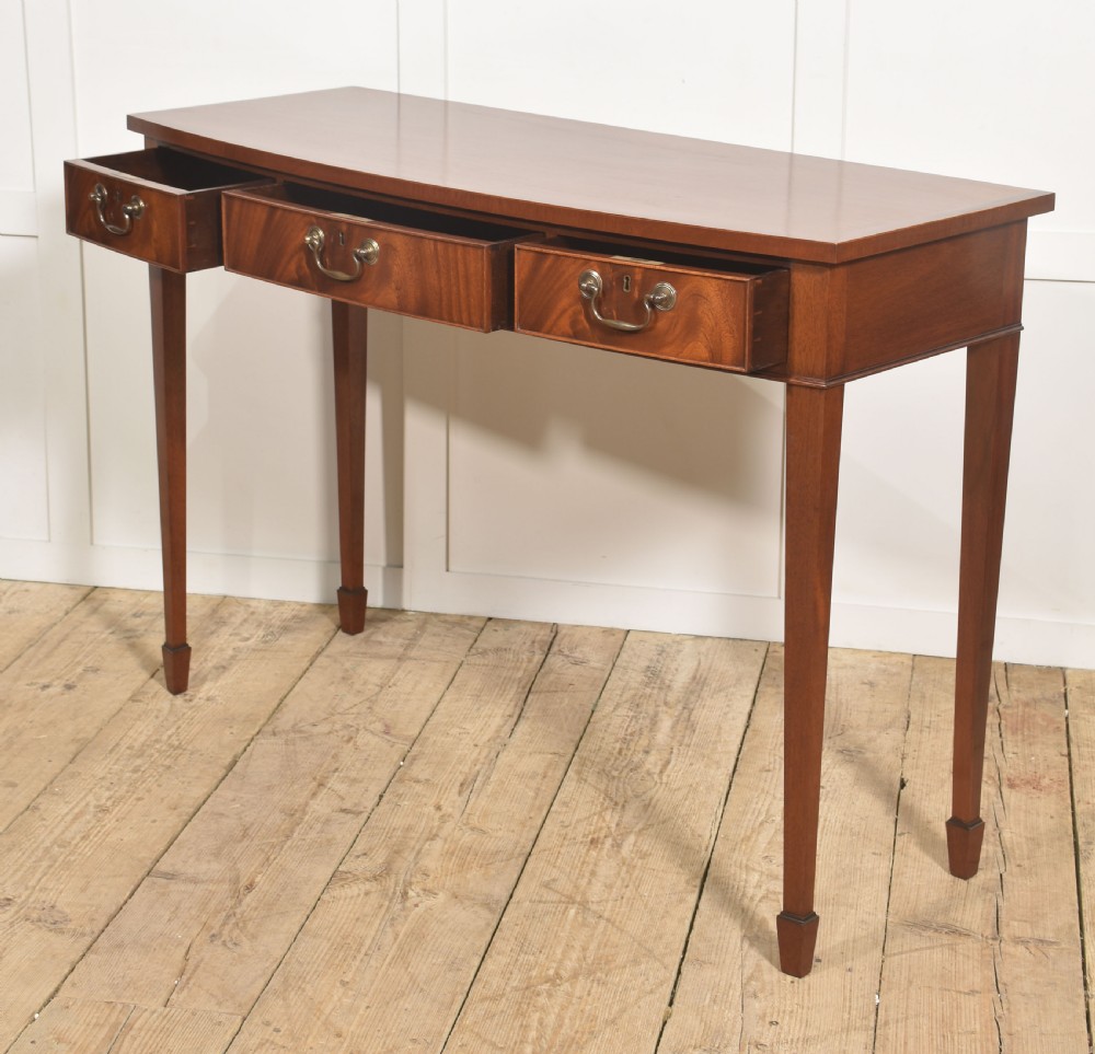 Georgian Style Mahogany Three-Drawer Console Table View IX