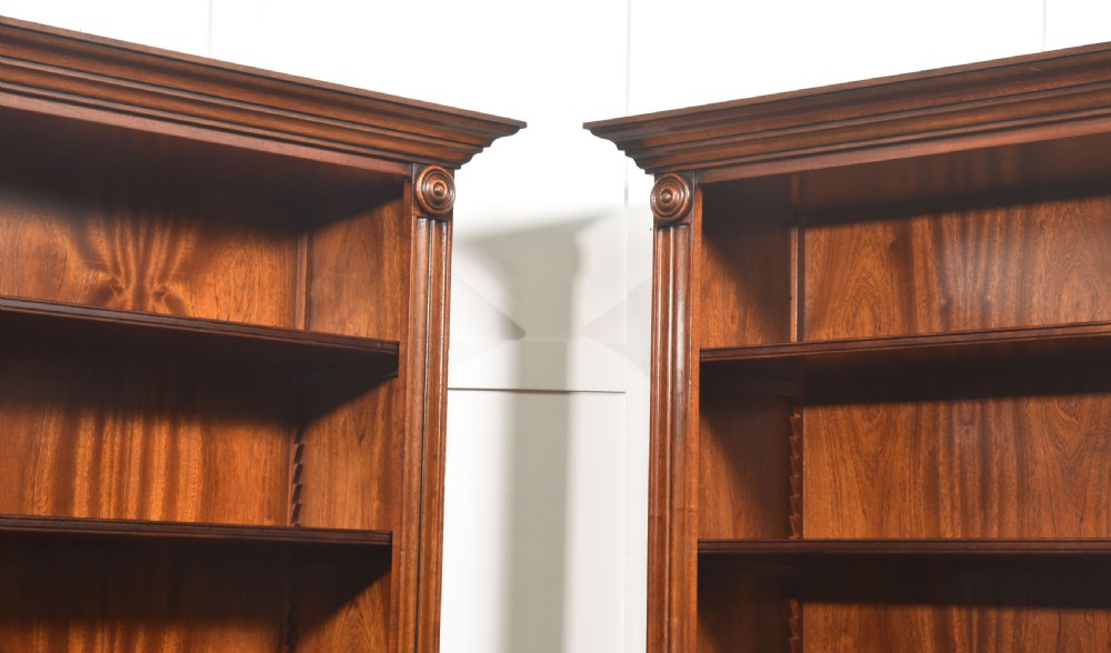 Pair Of Tall Mahogany Open Bookcases View XIV