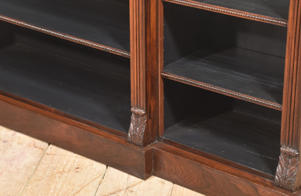 Large Regency Period Rosewood Breakfront Open Bookcase View XIV