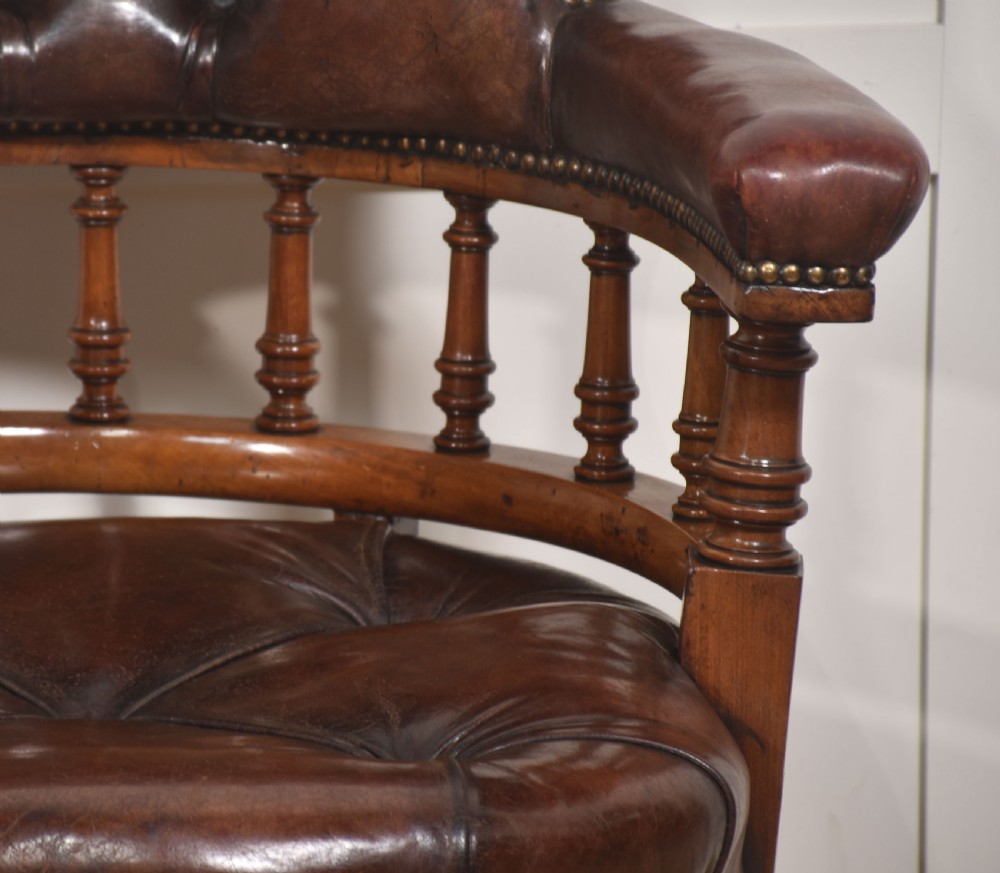Late 19th Century Walnut Framed Revolving Desk Chair View VII