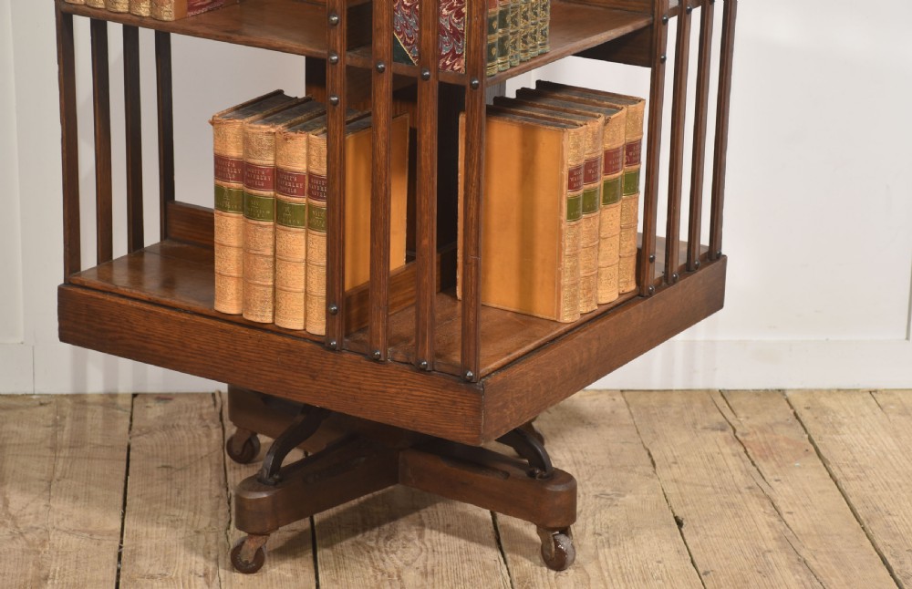 Late 19th Century Oak Revolving Bookcase By Trubner & Co View IX