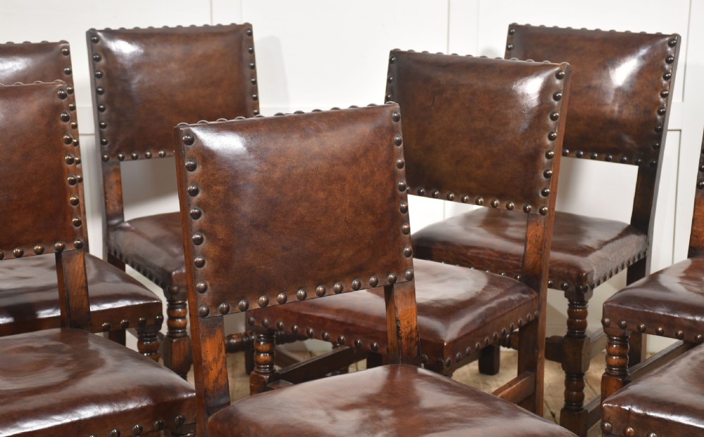 Set Of Eight Early 20th Century Oak Dining Chairs View II