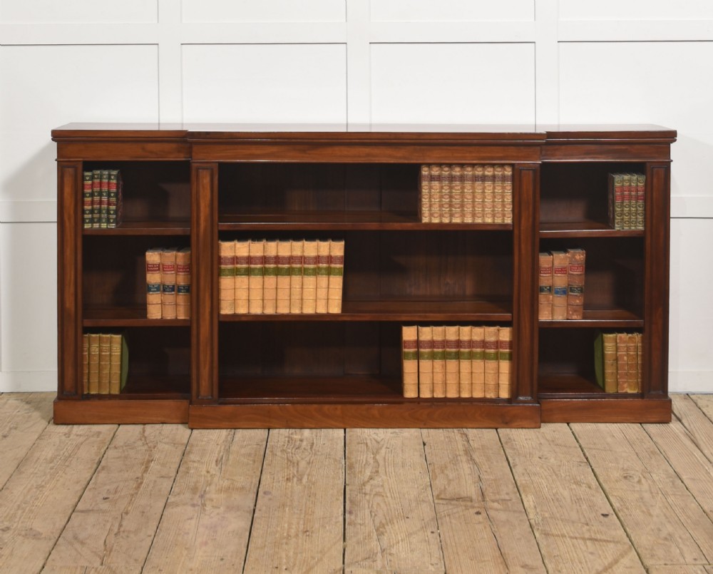 Mahogany Breakfront Open Bookcase