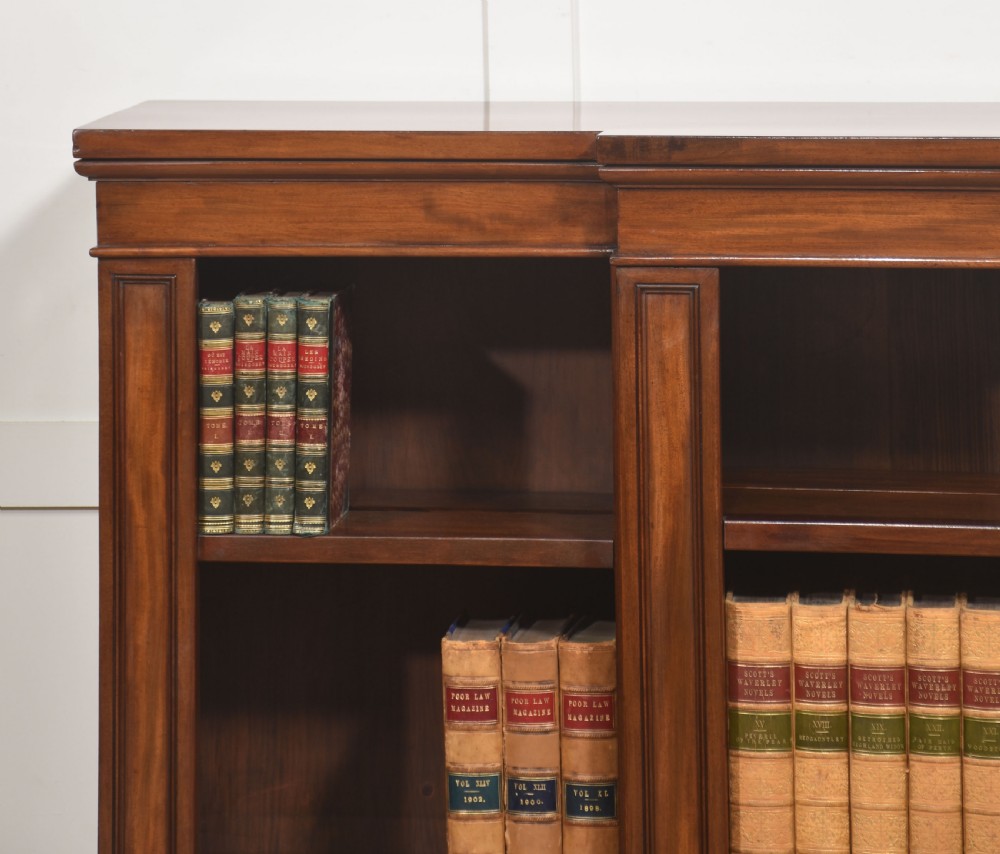 Mahogany Breakfront Open Bookcase View III