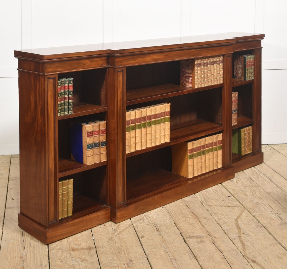 Mahogany Breakfront Open Bookcase View IV
