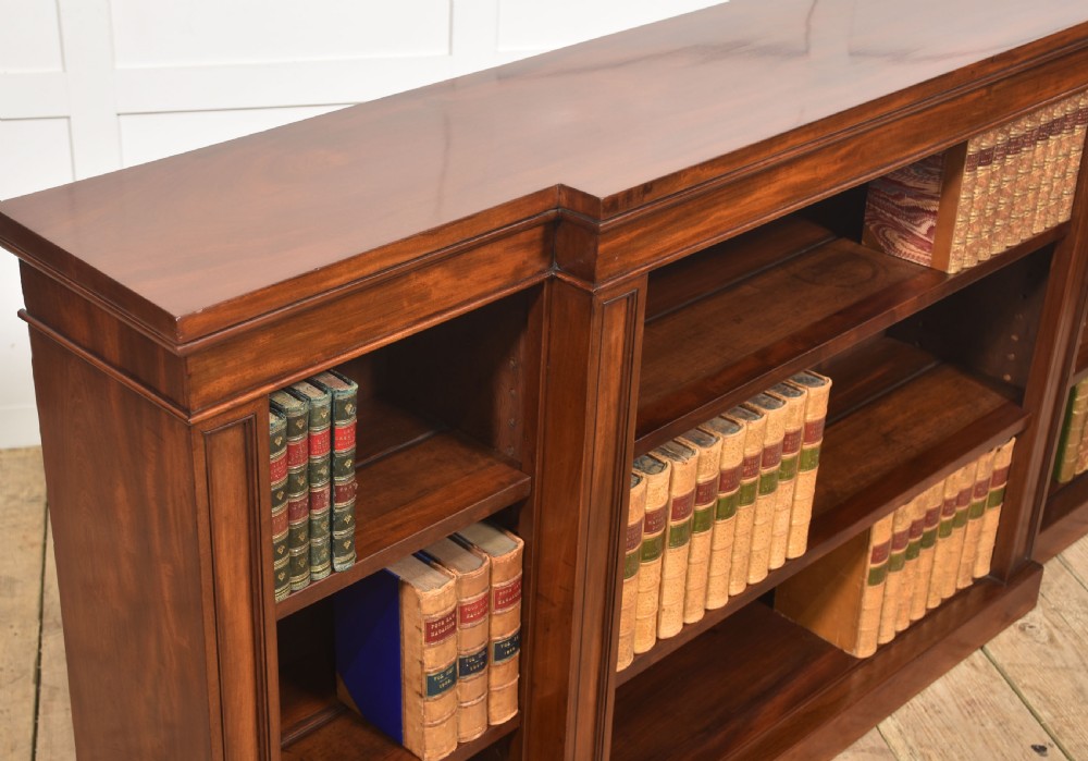 Mahogany Breakfront Open Bookcase View VIII