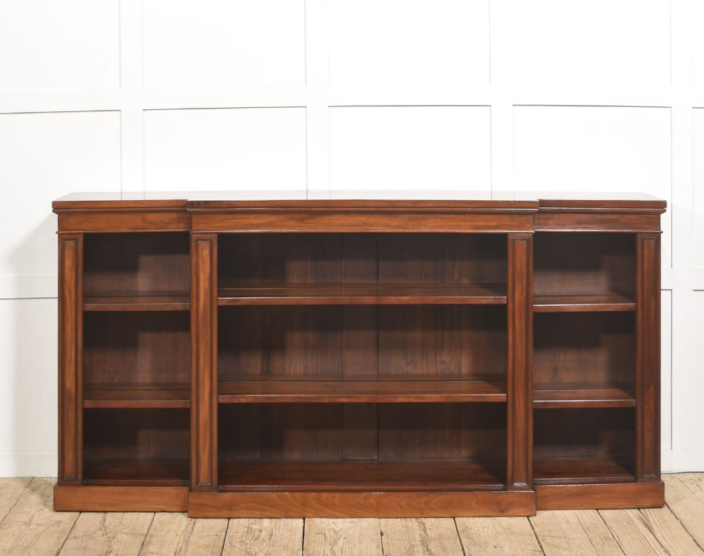 Mahogany Breakfront Open Bookcase View IX