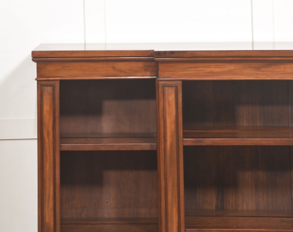 Mahogany Breakfront Open Bookcase View X