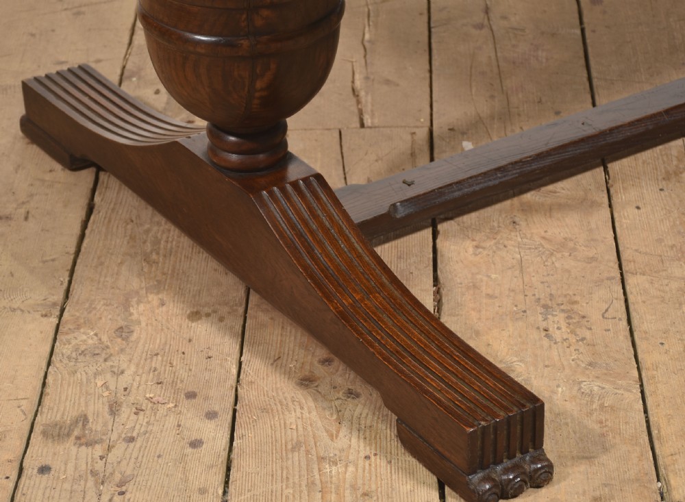 Large Carved Oak Refectory Dining Table View V