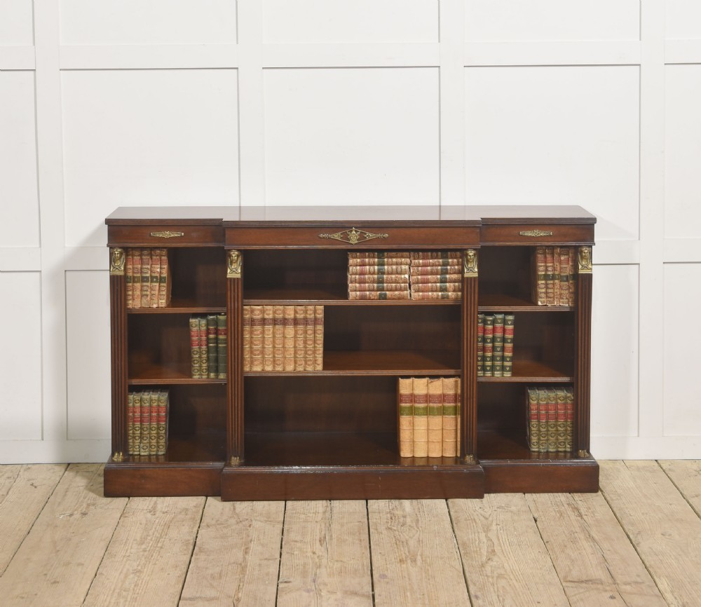 Fine Quality Regency Revival Mahogany Open Bookcase View VIII