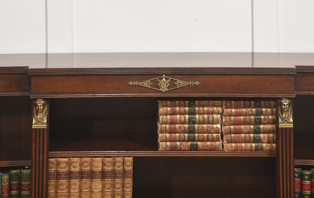 Fine Quality Regency Revival Mahogany Open Bookcase View II