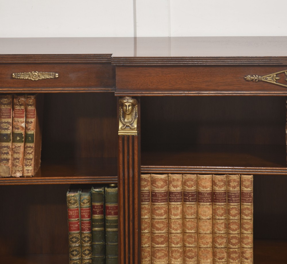 Fine Quality Regency Revival Mahogany Open Bookcase View IV